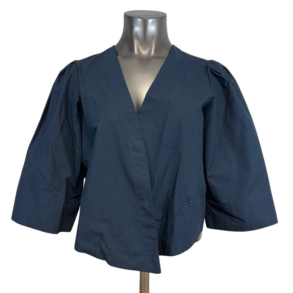 Wear Cisco Cissa Women's Wrap Lady Kimono Half Sleeve Solid Navy Blue Minimalist - Picture 1 of 5